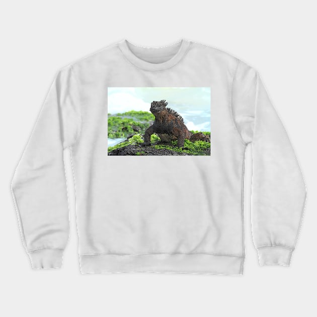 Galapagos Marine Iguana Crewneck Sweatshirt by TheAdventuringRhino